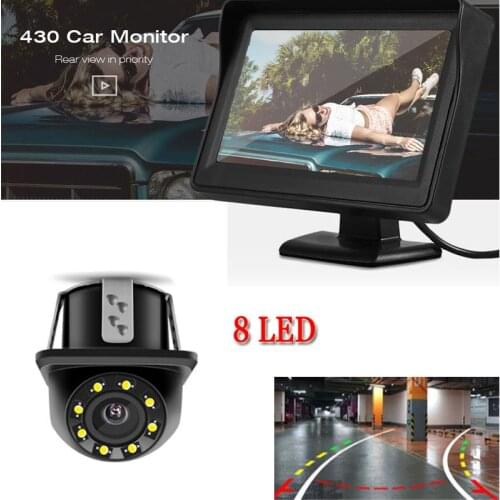 Dynamic Trajectory Rear View Camera Parking Guide Lines Camera with 4.3 INCH TFT Parking Wire Monitor for vw audi Universal