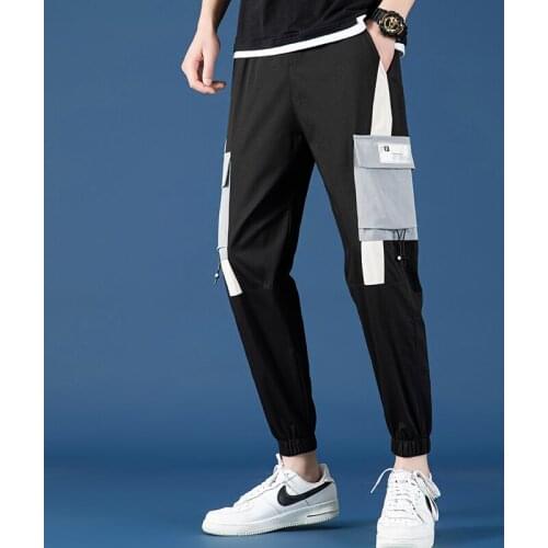 Mens overalls mens fashion brand spring Korean fashion cool corset casual pants