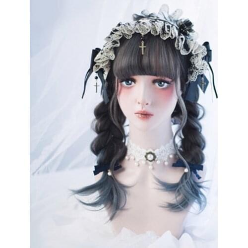 Beautiful Long Curly women Hair Cosplay Wig Synthetic wig Lolita kawaii Gray Hair women Fashion Girls Lolita Wig Cute Unique
