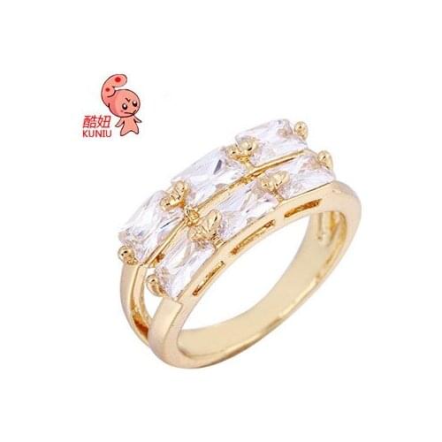 Kuniu simple finger ring for women alloy zircon material simple trendy style anniversary engagement fashion jewelry