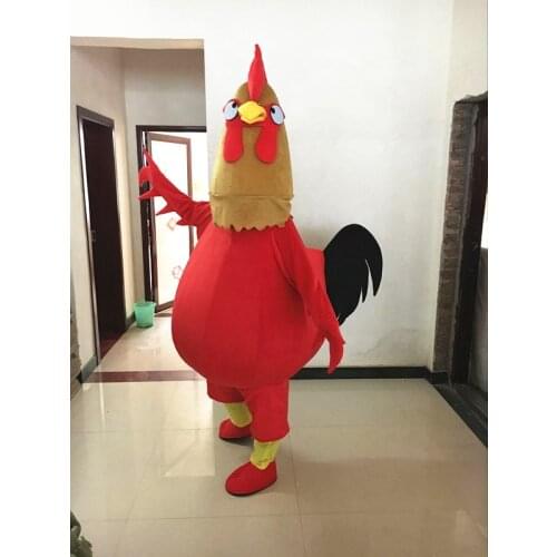 Chicken Mascot Adult Size Cartoon Character Cock Costume Halloween Fancy Dress Christmas Cosplay for Halloween Party Event