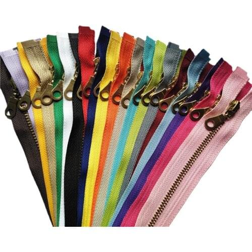 20 pcs 5#30-60cm(12-24 inches) brass metal open-end zipper (20 colors)sewing zipper