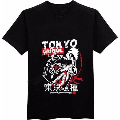 Summer tops Mens t-shirts Tokyo Ghoul t shirt New arrivals Ken Kaneki cotton tshirt casual t-shirt boys clothes anime tees