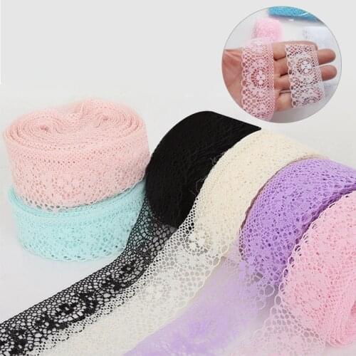 Hot 40MM High Quality White Lace Ribbon Tape Lace Trim DIY Embroidered For Sewing Decoration African Lace Fabric Ribbon fabric