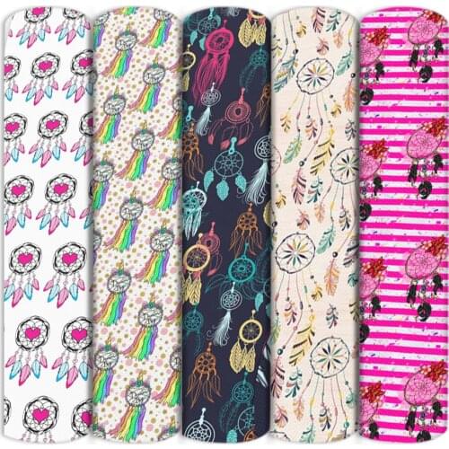 Dreamcatcher Flower Polyester Cotton Fabric Heart Valentines Day Sewing Quilting Fabrics Needlework Material DIY Cloth,1Yc13567