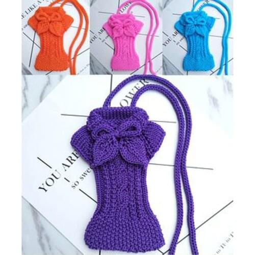 Mobile Phone Bag Wrist Knitting Wool Nniversal Old Card Access Card Bus Card Coin Purse Sleeve Bag Student Old Man Wallet