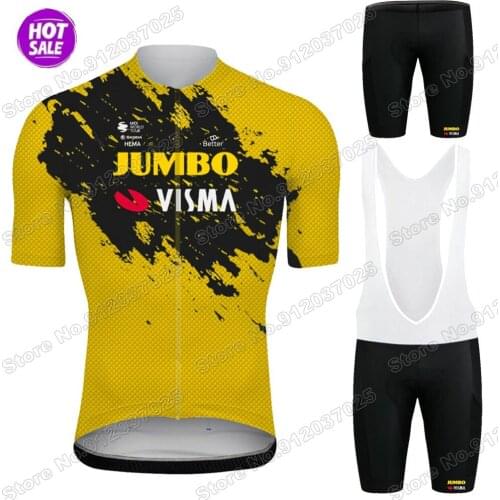 2021 Suit Jumbo Visma Team Cycling Jersey Set Mens Summer Clothing Road Bike Shirts Bicycle Bib Shorts MTB Wear Maillot Culotte
