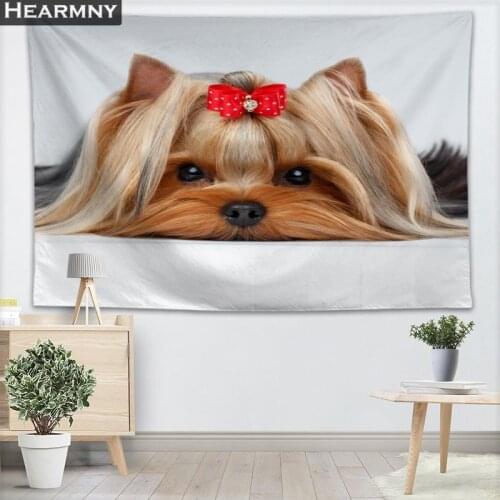 Custom Yorkshire Terrier Wall Tapestry Home Decorations Wall Hanging Forest Tapestries For Bedroom 130x150CM,140x250CM
