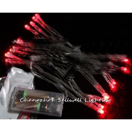 Great!christmas Light Christmas Tree Decoration Bulb 2.5m Red Led Battery Lamp H114