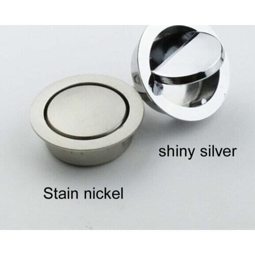 Hole space 28mm plane flush handles shiny silver pulls zinc alloy drawer dresser wardrobe cupboard handles pull knob
