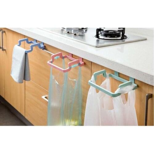 Portable PP Plastic Kitchen Trash Storage Rack Bag Hook Scouring Pad Dry Shelf Holder Kitchen Organzier Garbage Hanging Bag