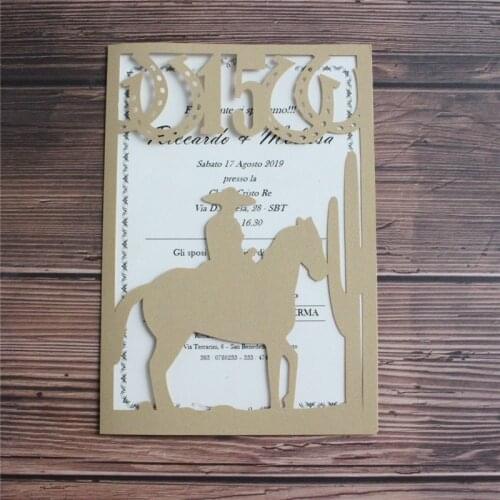 15th birthday greeting card horse riding party invitation cards customized printing 50pcs