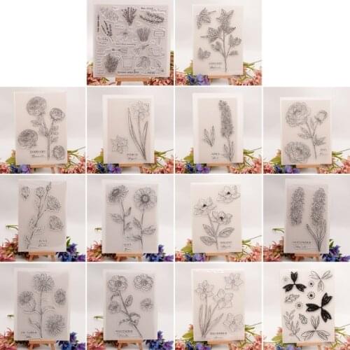 Multi Flowers Clear Stamp For Scrapbooking Transparent Silicone Rubber DIY Embossing Photo Album Decor Arts Crafts 2021 New