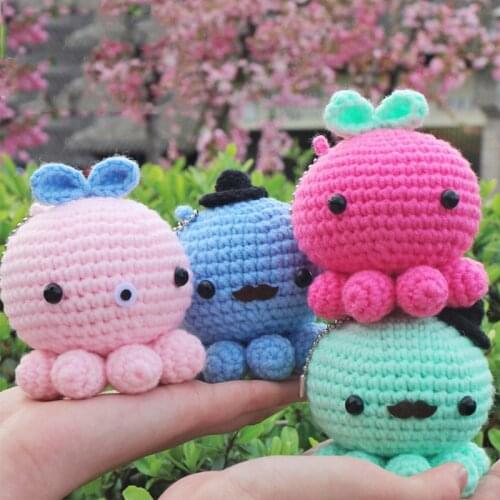 DIY Hand Woven Octopus Material Bag Baby Medium Coarse Milk Cotton Wool Crochet Doll Lovers Birthday Gift