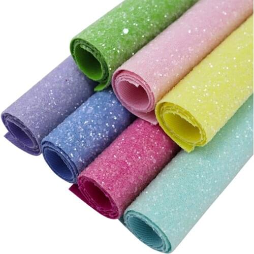 30x134cm Roll Pink Yellow Blue Fashion Shiny Chunky Glitter Fabric For Bow Earring Home Decoration DIY AY294