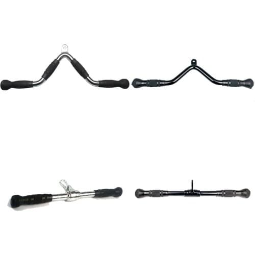 Latissimus Dorsi Pull-down Bar Rubberized Handle High Low Pulley Cable Attachments Home Gym Accessories Biceps Triceps Training