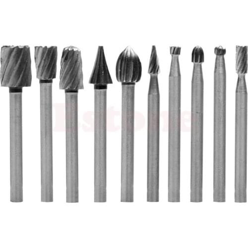 10PC/Set Rotary File Electric Grinding Polishing Head Engraving Cutter DIY Wood Tool