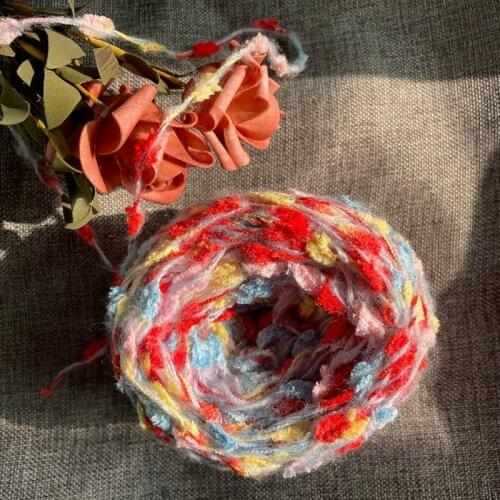 High Quality 100g/ball Japan Trendy Multi-color Fancy Knot Yarn Multi-color Fancy Knot Yarn Anti-pilling Handknitting