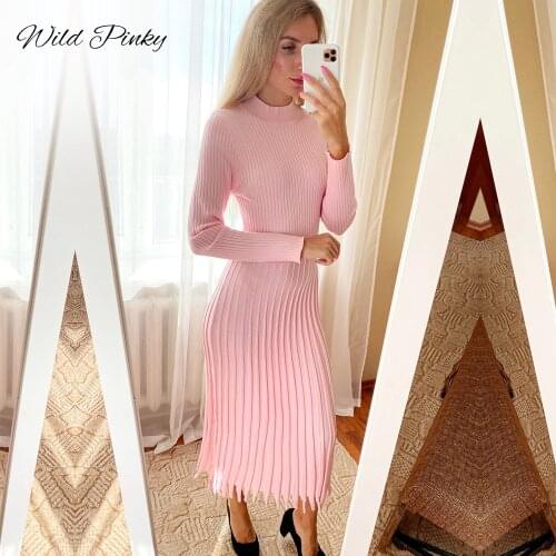 Модные трикотажные платья WildPinky China At AliExpress