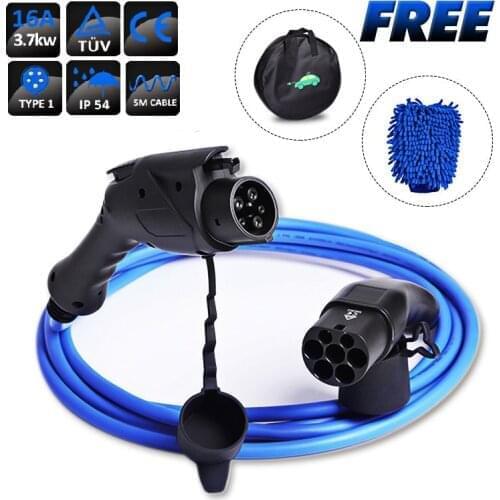 Type 1 J1772 to Type 2 IEC 62196 EV Charging Cable 16A 220V 3.7KW Plug Good Quality