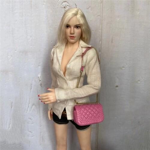 In Stock 1/6 Sexy Female Soldier Deep V-neck Tight Shirt OL Skinny Tops for 12'' Large Bust Action Figure Body