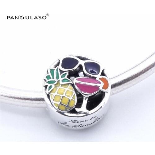 Female Fashion Jewelry Summer Fun Charm fruit party Beads Fits Charms Bracelets For Woman Sterling Silver Jewelry
