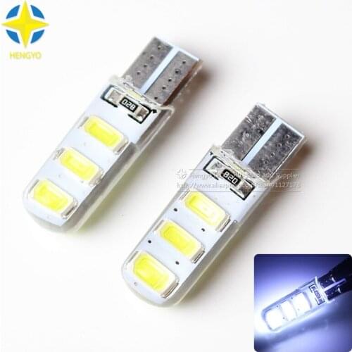 10pcs 12V W5W T10 5W LED COB High Power W16W T10 COB 6Led car light source stop turn signal brake Parking Reverse Bulb Lamp