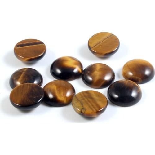 10pcs Semicircular 4-25mm Tigereye Decoration Flatback Cabochon Scrapbooking Charms For Jewelry Making Findings Accessories Diy