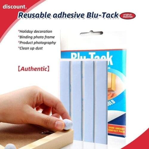 4 Strips / Pcs Reusable Adhesive Blu-Tack Multipurpose Home Office School Dirt Remover Putty Tabs 75g