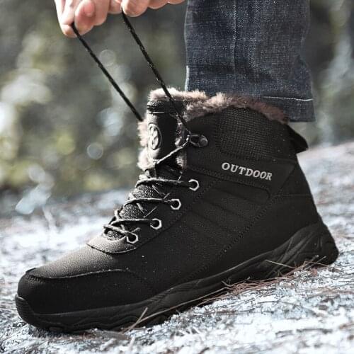 Men Boots Winter With Plush Warm Snow Boots Casual Men Winter Boots Work Shoes Men Footwear Fashion Ankle Boots 39-48