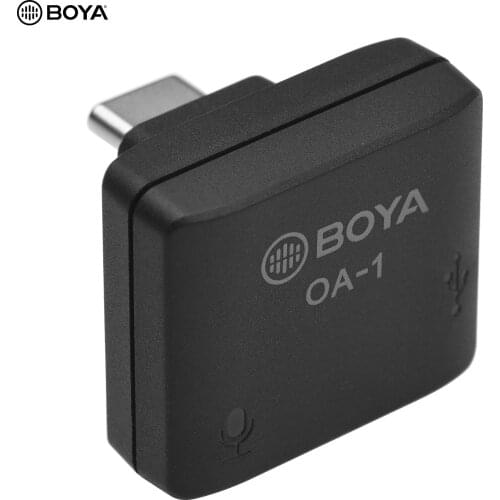 BOYA BY-OA1 Mini Audio Adapter with 3.5mm TRS Microphone Port Type-C Charging Port Replacement for DJI OSMO Action
