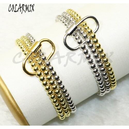 4Pcs 0val lock charm bracelets 0 shape 3 beaded bracelet fashion jewelry for women cubic zircon bracelets accessories gift 50653