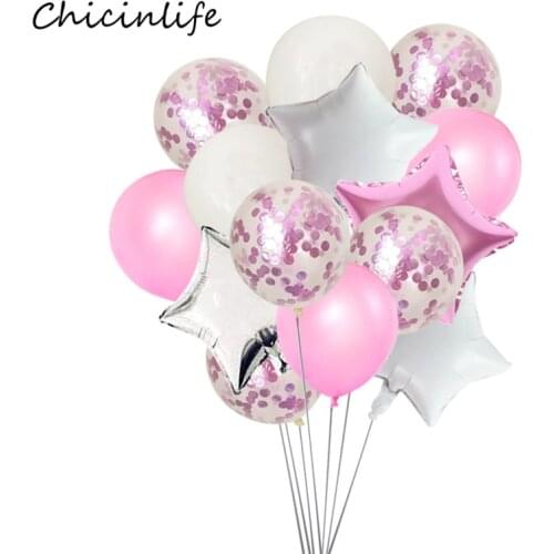 Chicinlife Pink Blue 4D Balloon Star Balloon Confetti Balloon Birthday Party Decoration Baby Shower Balloon Anniversary supplies