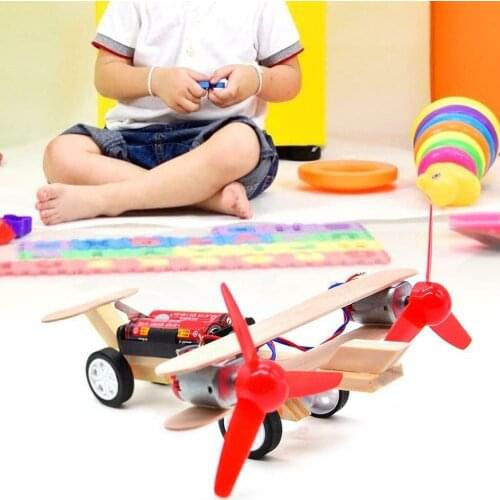 HIINST HOT SELL DIY Wooden Educational Toys For Children Electric Glider Aircraft Model Kids Science Education Experiment Toys