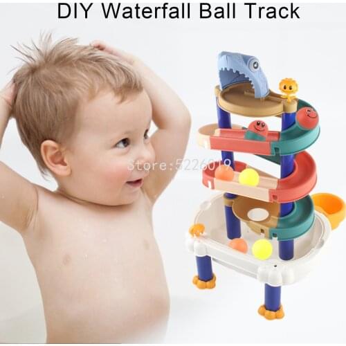 Bath Toys Baby Bathroom DIY Track Bathtub Kids Play Water Games Tool Bathing Shower Wall Suction Set Bath Toys For Children