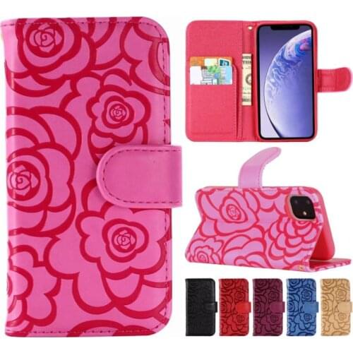 Elegant Flower Lady Mobile Wallet For iPhone 12 Mini 11 Pro XR X XS Max 7 8 6S 6 Plus 5 5S Solid Color Flip Leather Case O14H