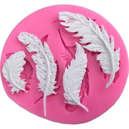 Feather Shaped Fondant Cake Decorating Tools Craft Silicone Mold DIY Cake Baking Mold Chocolate Candy Tools