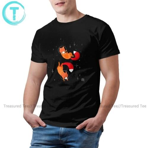 Red Fox T Shirt Space Foxes T-Shirt Man Short-Sleeve Tee Shirt 100 Cotton Casual 5x Awesome Graphic Tshirt
