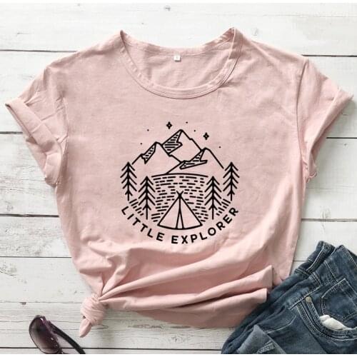 Little Explorer T-shirt Aesthetic Women Graphic Camping Tshirt Fashion Summer Short Sleeve Adventure Outdoorsy Tee Shirt Top