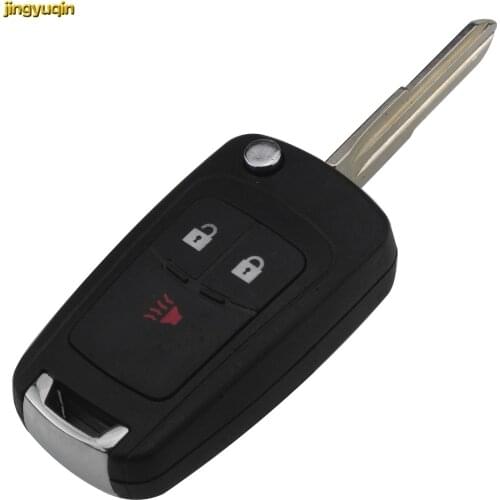 Jingyuqin Folding Flip Car Key Shell FOB for CHEVROLET Cruze Spark Remote Key Keyless 3 Buttons UncutCar Accessories