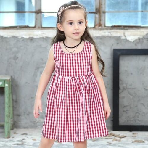 Little girls plaid dresses summer 2020 cotton kids dresses for baby girl dress children clothes size 2 3 4 5 6 7 8 years