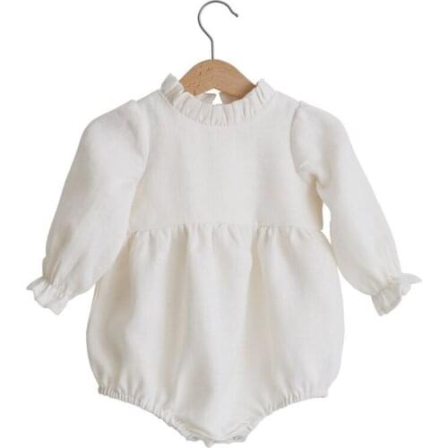 New 2021 Autumn Newborn Baby Boy Girl Rompers Baby Girl Long Sleeve Pure Color Rompers Spring Baby Boy Girl Rompers Clothes