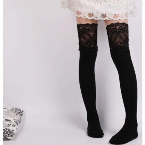 Lace Thigh High Stockings Socks Over The Knee Socks Thigh High Cotton Stockings Sexy Cosplay Chaussette Femme Japanese New
