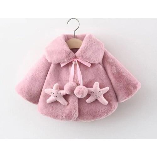 2021 Autumn Winter Newborn Clothes Baby Girls Jacket Infant Coat Cute Princess Toddler Outerwear Kids Clothing 0-2Y