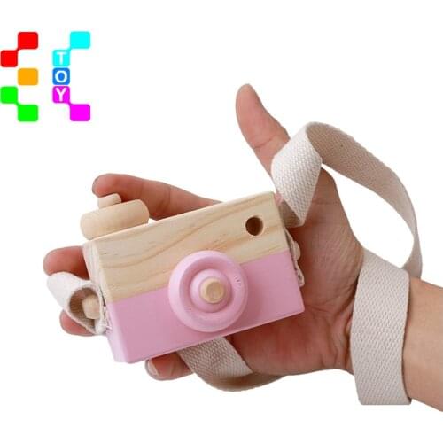 Ins Northern Europe Style Wooden Craft Material Mini Montessori Toy Camera For Children Photo Props Indoor Decorations