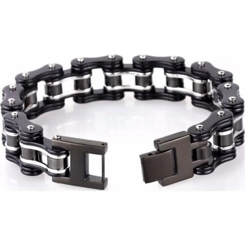 Fashion 22cm Bike Chain Bracelets Stainless Steel Bicycle Link Chain Mens Bracelets Homme Accessories Gifts For Boyfriend