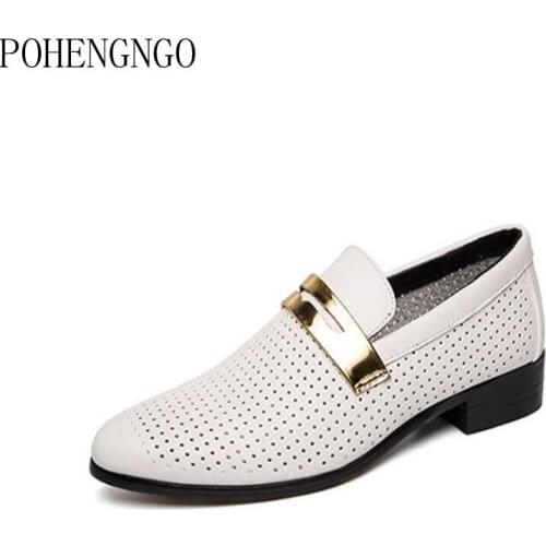 Summer Men Boat Shoes Luxury brand Design Hollow Mens Loafers Casual Driving Moccasins Breathable Slip On Business Men Shoes