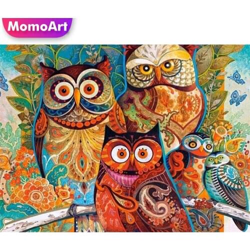 MomoArt Diamond Embroidery Owl Picture Of Rhinestone Animal Diamond Painting Full Drill Square Cartoon Mosaic Handmade Gift