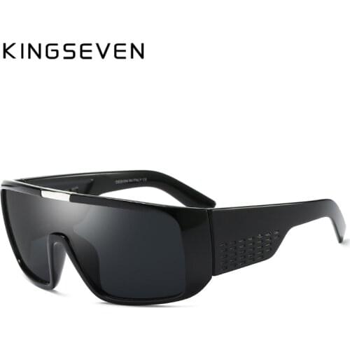 KINGSEVEN Oversized Sunglasses Men Vintage Brand Driving Sun Glasses Women Flat Top Big Frame Sunglass Retro Siamese Eyewear