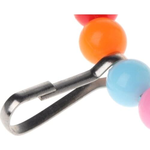 Natural Wooden Birds Perch Parrots Hanging Swing Cage With Colorful Beads Bells